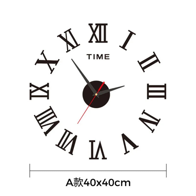Modern DIY Digital Wall Clock – Silent Sticker Wall Decor