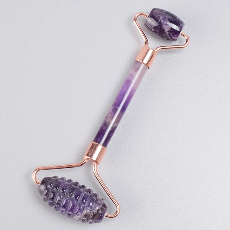 Rose Gold Jade Face Roller & Gua Sha Set – Sawtooth Massage Tool