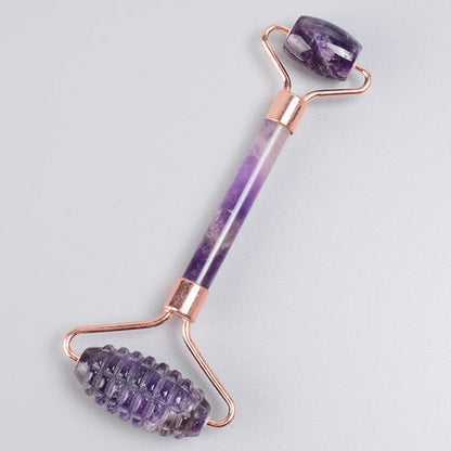 Rose Gold Jade Face Roller & Gua Sha Set – Sawtooth Massage Tool