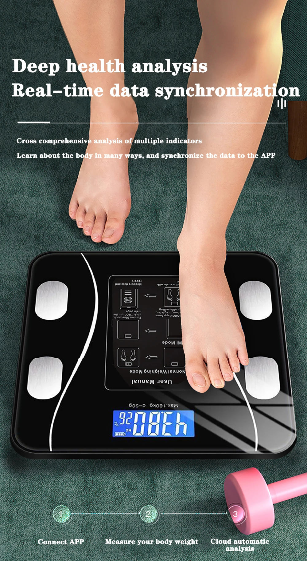 Smart Bluetooth Body Fat Scale – Digital Bathroom Scale with App