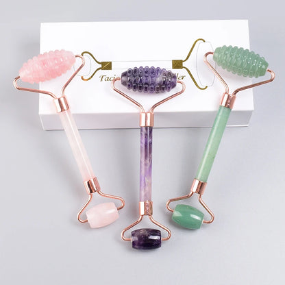 Rose Gold Jade Face Roller & Gua Sha Set – Sawtooth Massage Tool