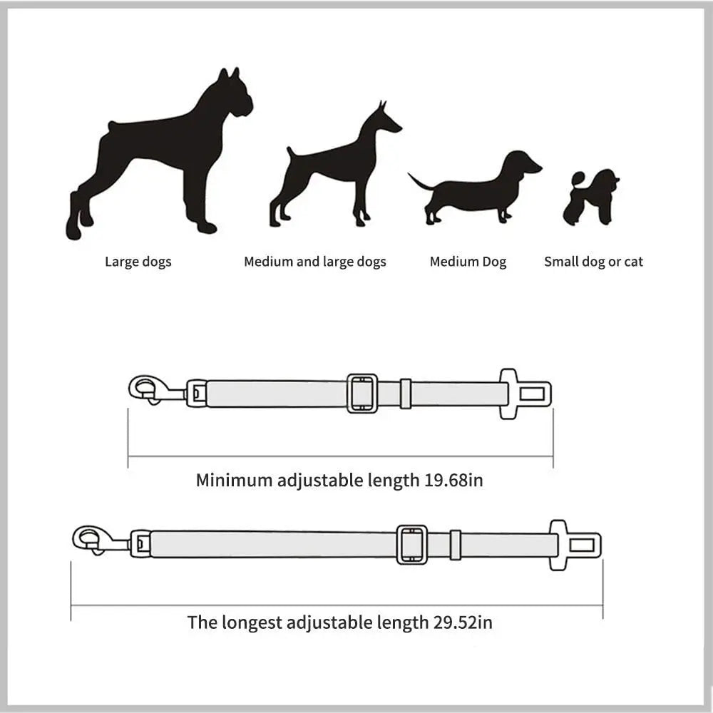 Pet Car Seat Belt – Adjustable Dog & Cat Safety Harness Clip
