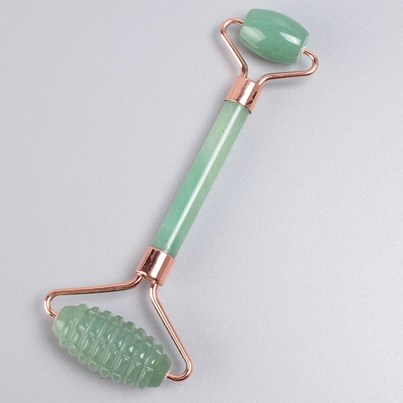 Rose Gold Jade Face Roller & Gua Sha Set – Sawtooth Massage Tool