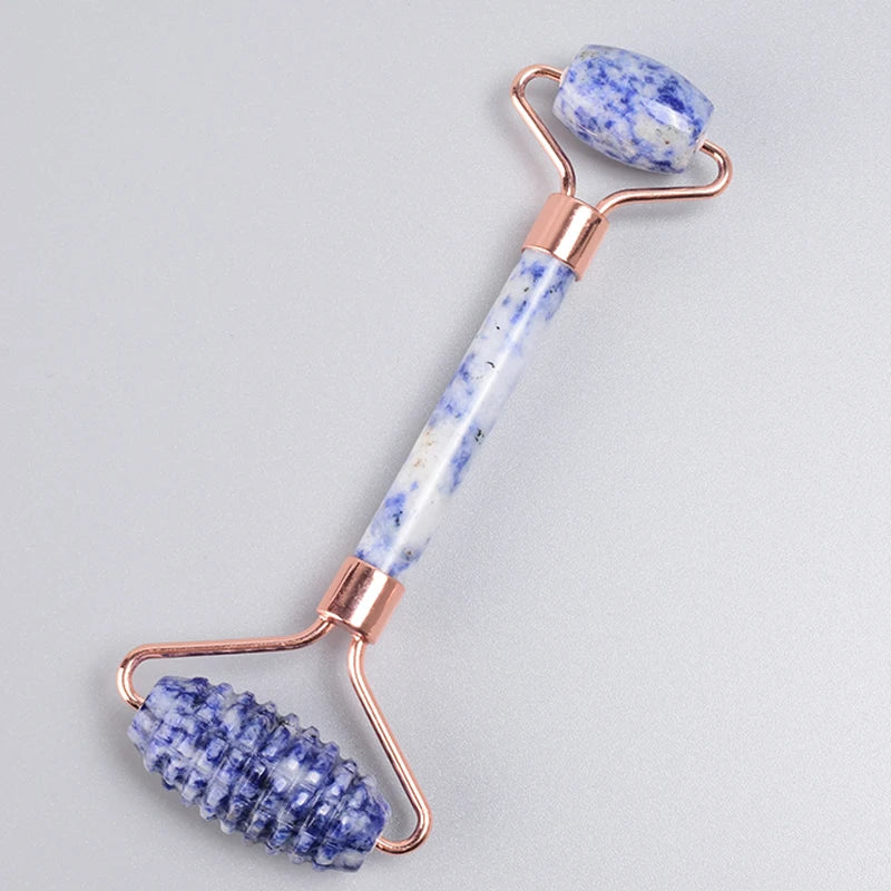 Rose Gold Jade Face Roller & Gua Sha Set – Sawtooth Massage Tool