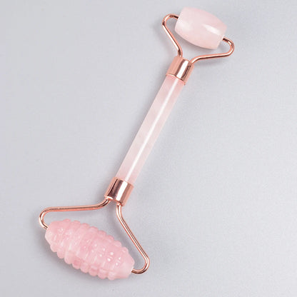 Rose Gold Jade Face Roller & Gua Sha Set – Sawtooth Massage Tool