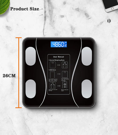 Smart Bluetooth Body Fat Scale – Digital Bathroom Scale with App