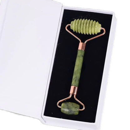 Rose Gold Jade Face Roller & Gua Sha Set – Sawtooth Massage Tool