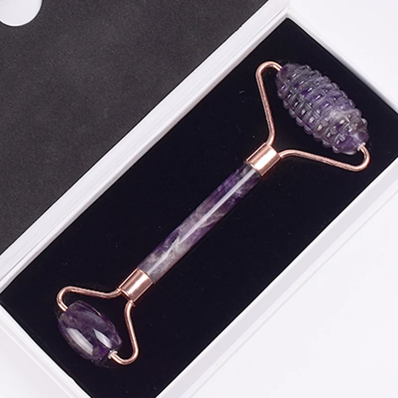 Rose Gold Jade Face Roller & Gua Sha Set – Sawtooth Massage Tool