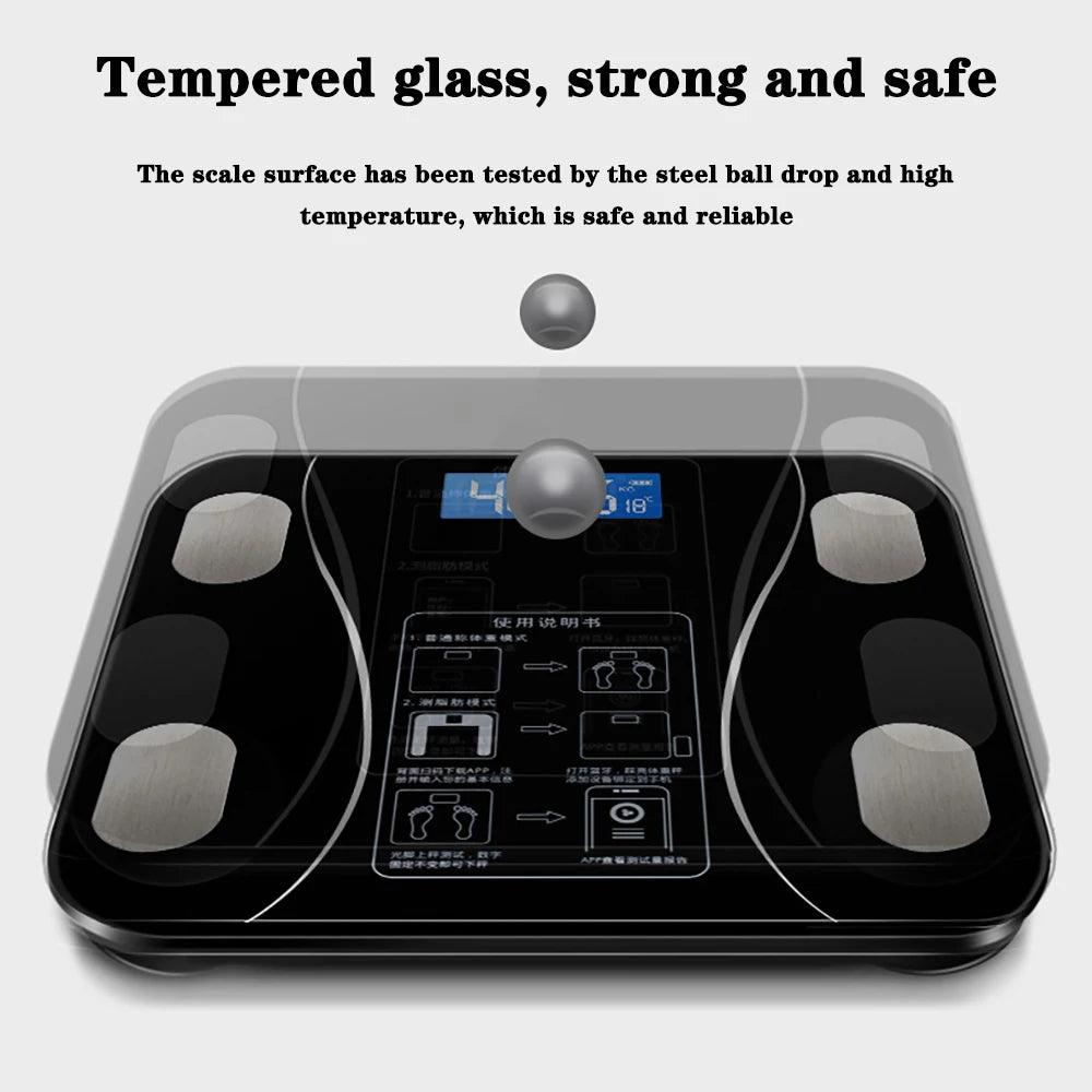 Smart Bluetooth Body Fat Scale – Digital Bathroom Scale with App