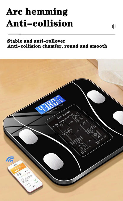 Smart Bluetooth Body Fat Scale – Digital Bathroom Scale with App