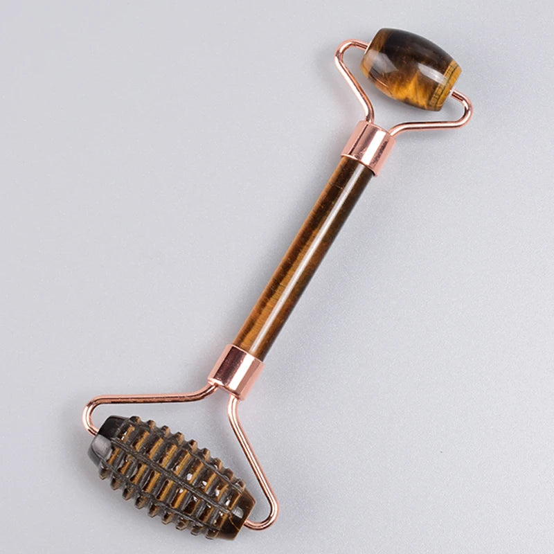 Rose Gold Jade Face Roller & Gua Sha Set – Sawtooth Massage Tool