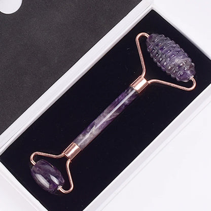 Rose Gold Jade Face Roller & Gua Sha Set – Sawtooth Massage Tool