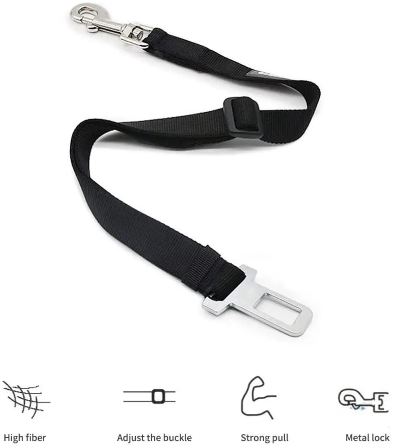 Pet Car Seat Belt – Adjustable Dog & Cat Safety Harness Clip