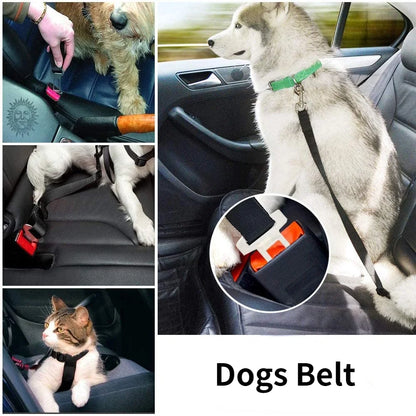 Pet Car Seat Belt – Adjustable Dog & Cat Safety Harness Clip