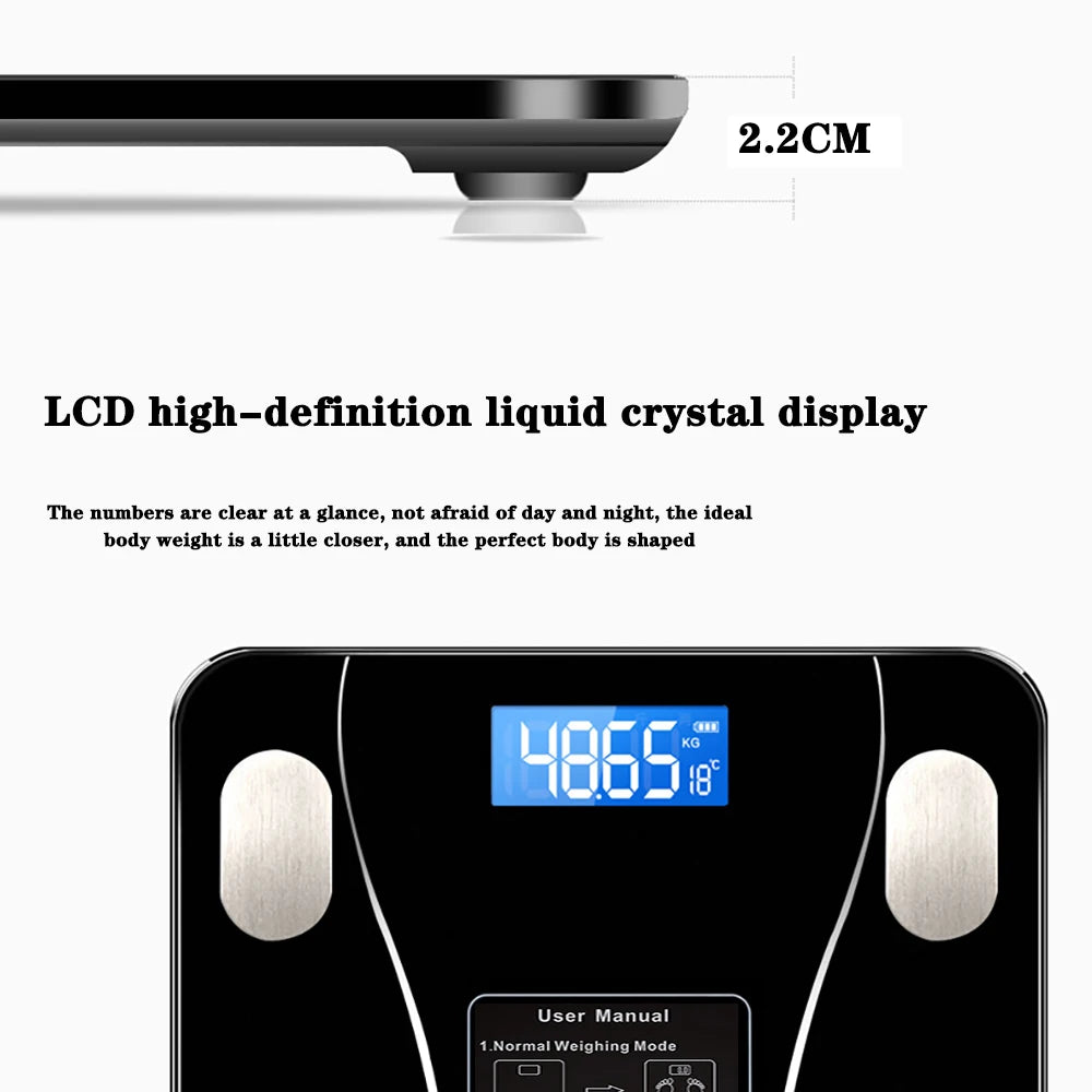 Smart Bluetooth Body Fat Scale – Digital Bathroom Scale with App