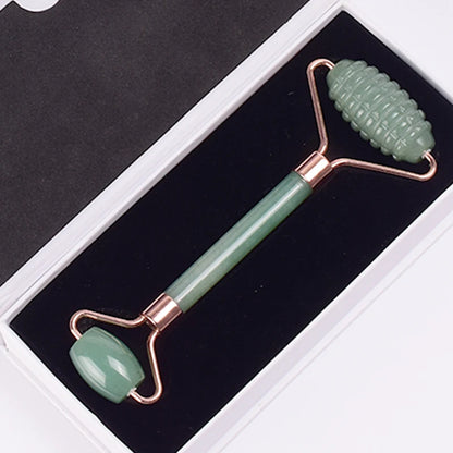 Rose Gold Jade Face Roller & Gua Sha Set – Sawtooth Massage Tool
