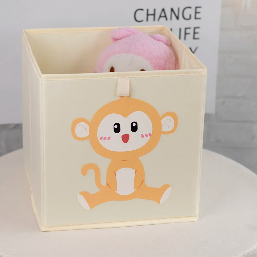 Kids Foldable Storage Cube Bins – Cartoon Toy Organizer