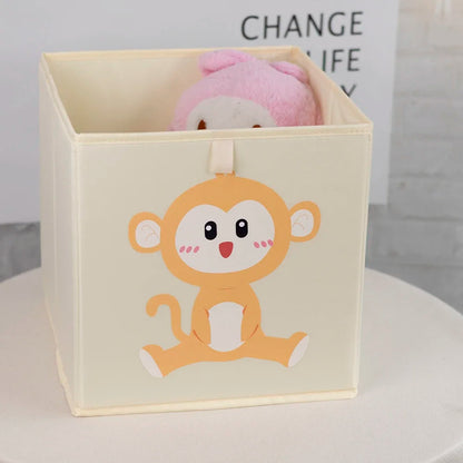 Kids Foldable Storage Cube Bins – Cartoon Toy Organizer