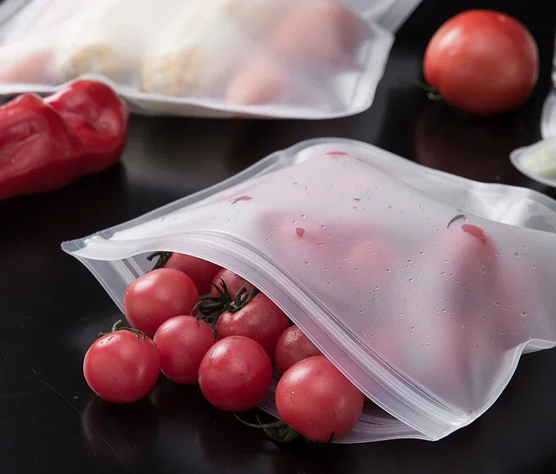 Silicone Food Storage Bags – Reusable Ziplock Leak-Proof Freezer Set