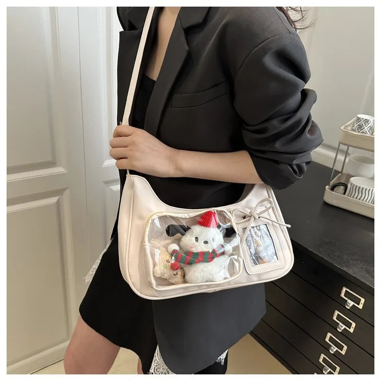 Y2K Transparent Ita Bag – Korean Harajuku Crossbody Purse