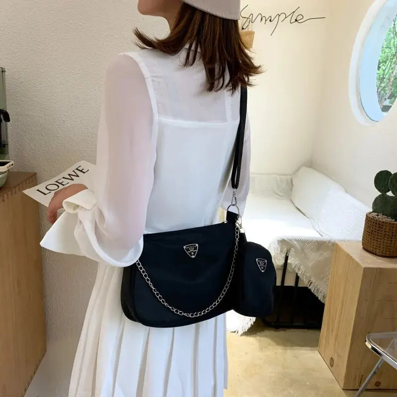 Women's Nylon Crossbody Bag – Casual Underarm Shoulder Bag
