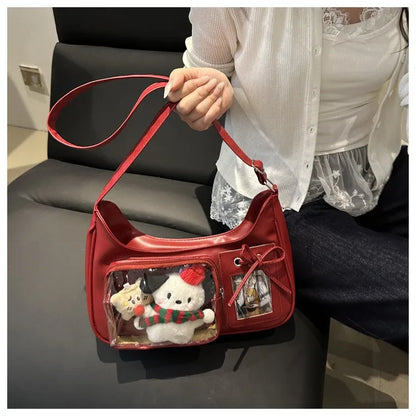Y2K Transparent Ita Bag – Korean Harajuku Crossbody Purse