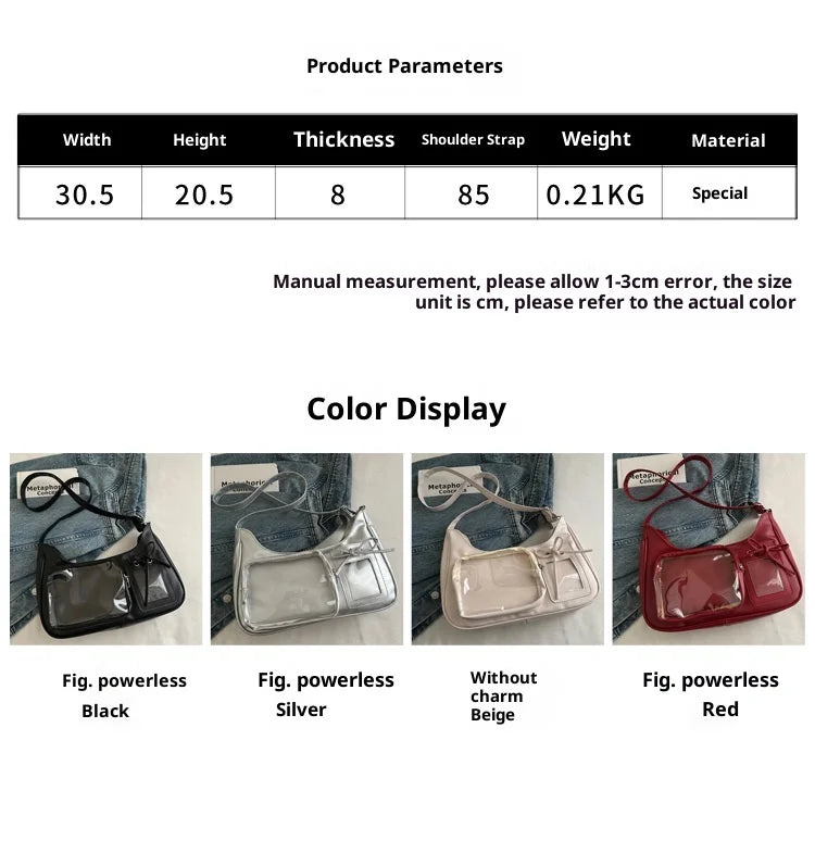 Y2K Transparent Ita Bag – Korean Harajuku Crossbody Purse