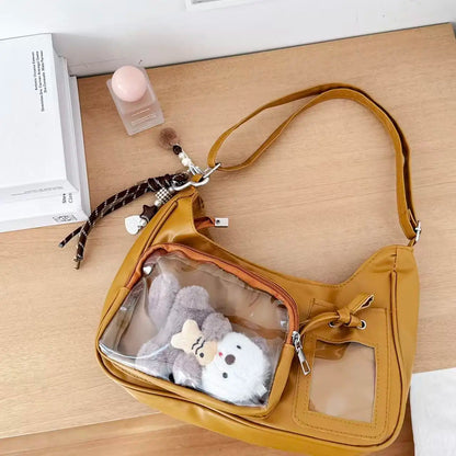 Y2K Transparent Ita Bag – Korean Harajuku Crossbody Purse