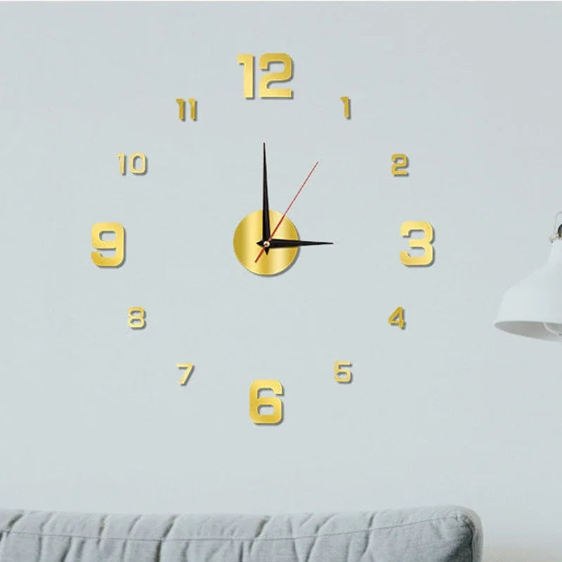 Modern DIY Digital Wall Clock – Silent Sticker Wall Decor