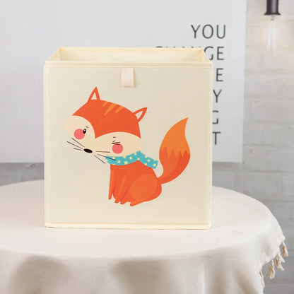 Kids Foldable Storage Cube Bins – Cartoon Toy Organizer