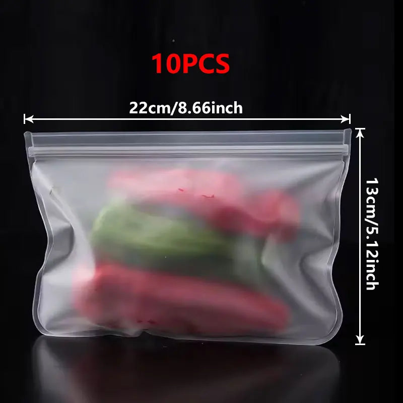 Silicone Food Storage Bags – Reusable Ziplock Leak-Proof Freezer Set