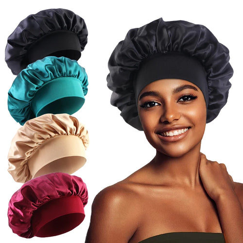 Satin Sleep Bonnet – Silky Hair Wrap Cap with Elastic Band