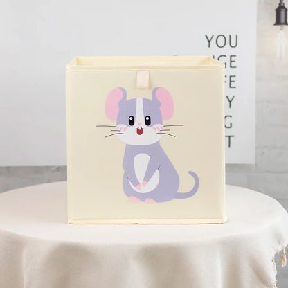Kids Foldable Storage Cube Bins – Cartoon Toy Organizer