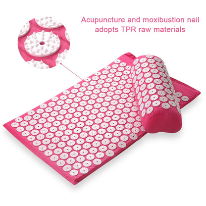 Acupressure Pillow & Mat Set – Neck Back Foot Massage with Bag