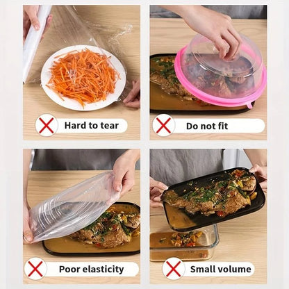 Reusable Elastic Bowl Covers – 100pcs Food Wrap Lids