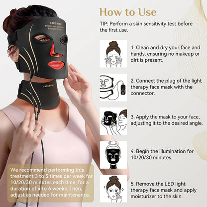 7-Color LED Light Therapy Face & Neck Mask – Anti-Acne Photon