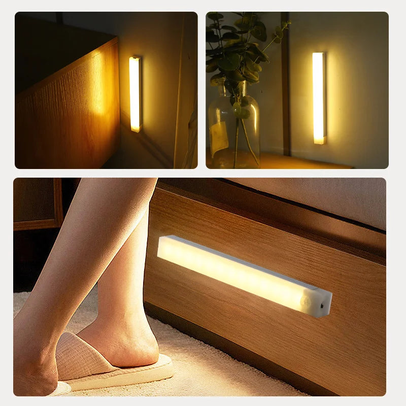 Motion Sensor LED Strip Light – USB Rechargeable Under-Cabinet Lamp