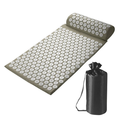 Acupressure Pillow & Mat Set – Neck Back Foot Massage with Bag