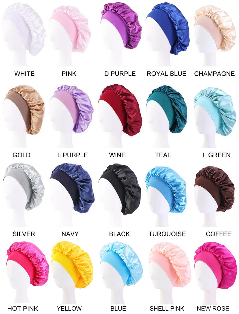 Satin Sleep Bonnet – Silky Hair Wrap Cap with Elastic Band