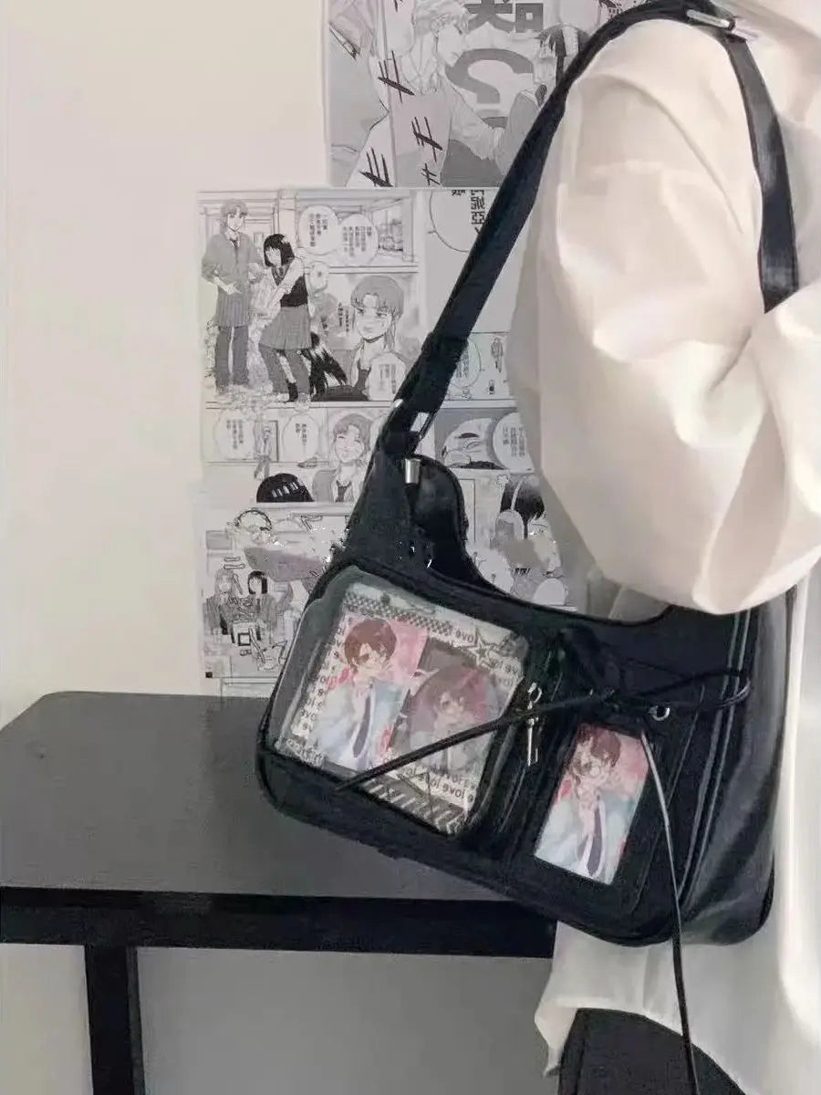 Y2K Transparent Ita Bag – Korean Harajuku Crossbody Purse
