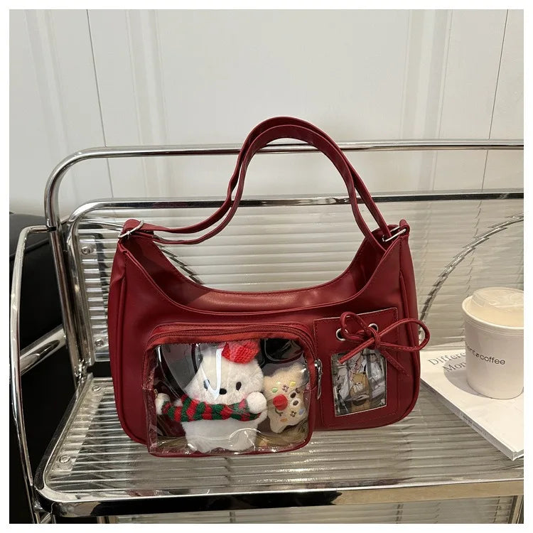 Y2K Transparent Ita Bag – Korean Harajuku Crossbody Purse