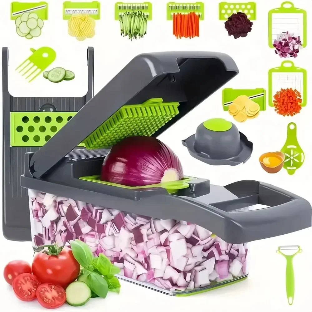 Multifunctional Vegetable Chopper – 14-in-1 Slicer Dicer