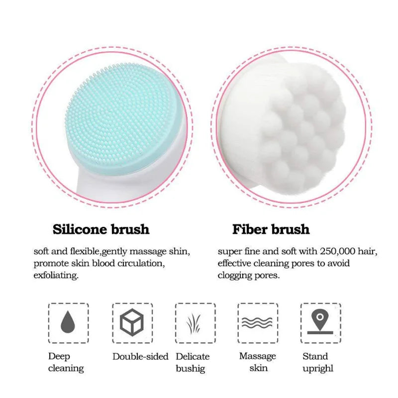 3D Double-Sided Silicone Face Brush – Manual Exfoliator