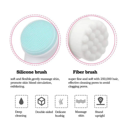 3D Double-Sided Silicone Face Brush – Manual Exfoliator