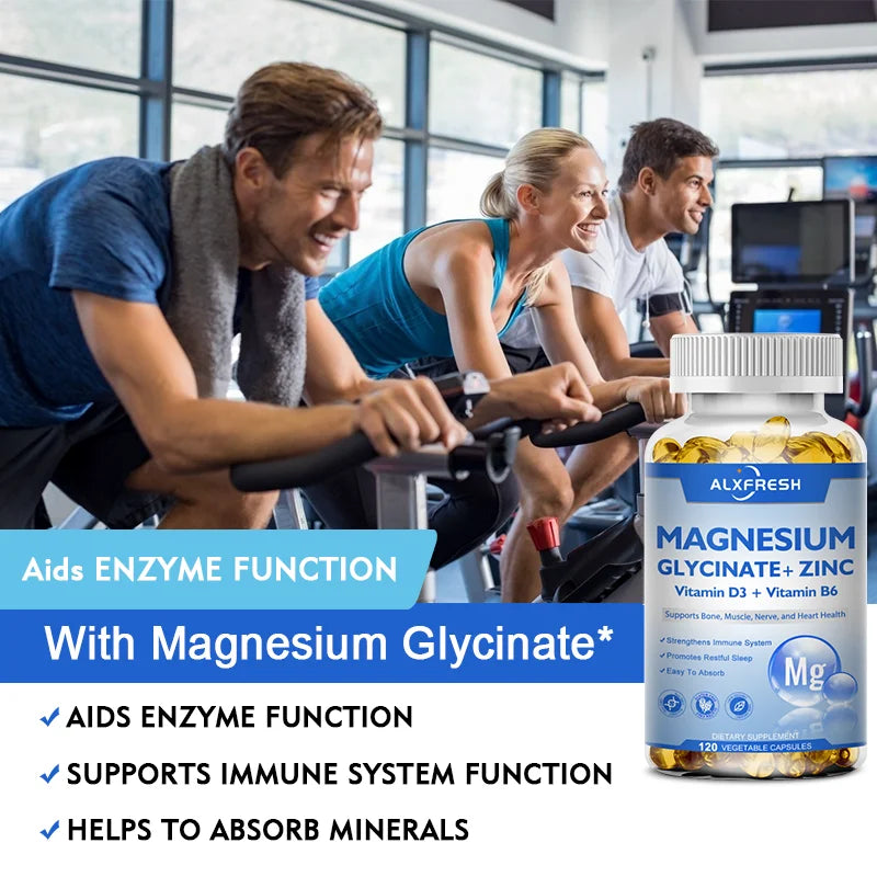 Magnesium Glycinate 500mg Capsules – With Zinc, Vitamin D3 & B6