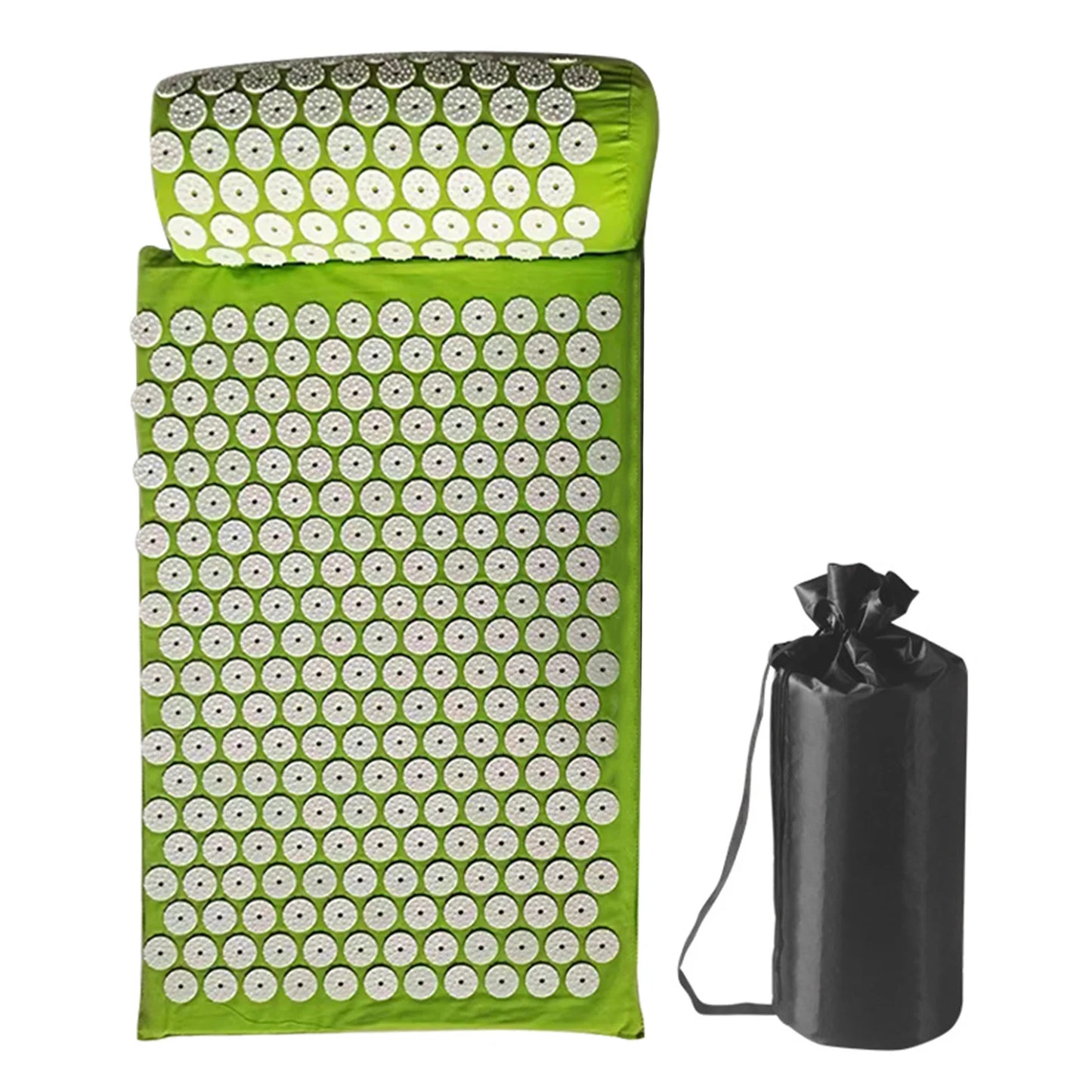 Acupressure Pillow & Mat Set – Neck Back Foot Massage with Bag