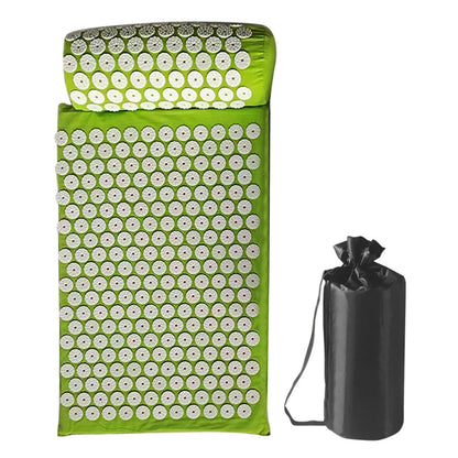 Acupressure Pillow & Mat Set – Neck Back Foot Massage with Bag