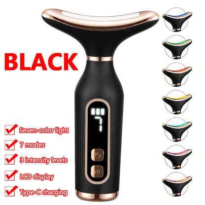 Portable 7-Color LED Light Therapy Massager – Face & Neck Lifting