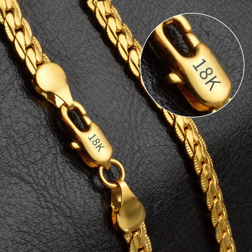 18K Gold/Silver Box Chain Necklace – 6mm Unisex Choker