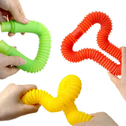 Pop Tubes Sensory Fidget Toy – 8-Pack Stretchable Tubes